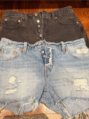 2- Levi’s high waisted button fly shorts